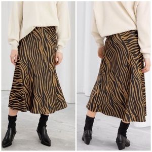& Other Stories zebra stripe midi skirt